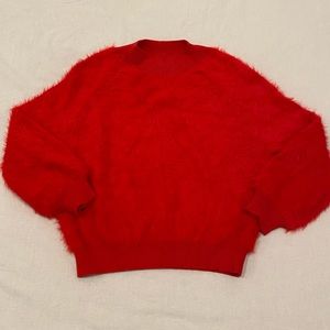 Urban Outfitters Fluffy Red Crewneck Sweater